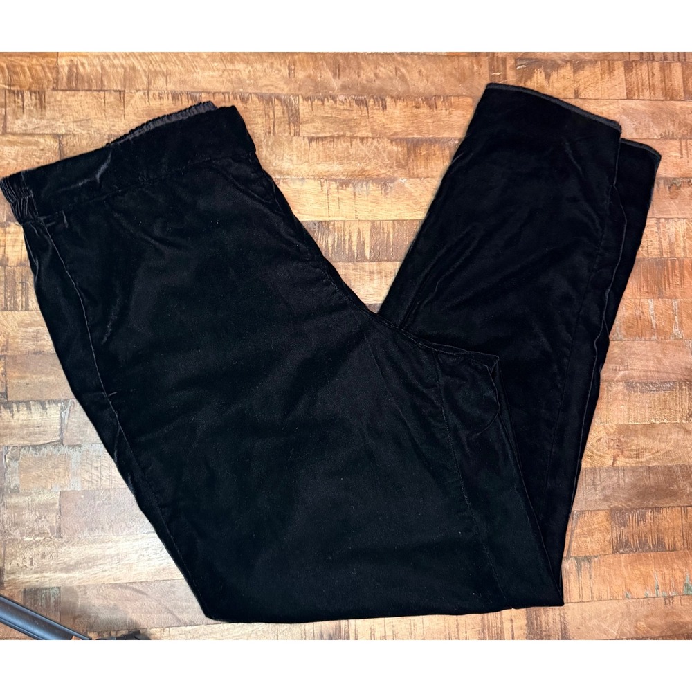 J.Crew Jamie Pant Black Velvet Elastic Waist Tapered Trousers AT860 Womens 12